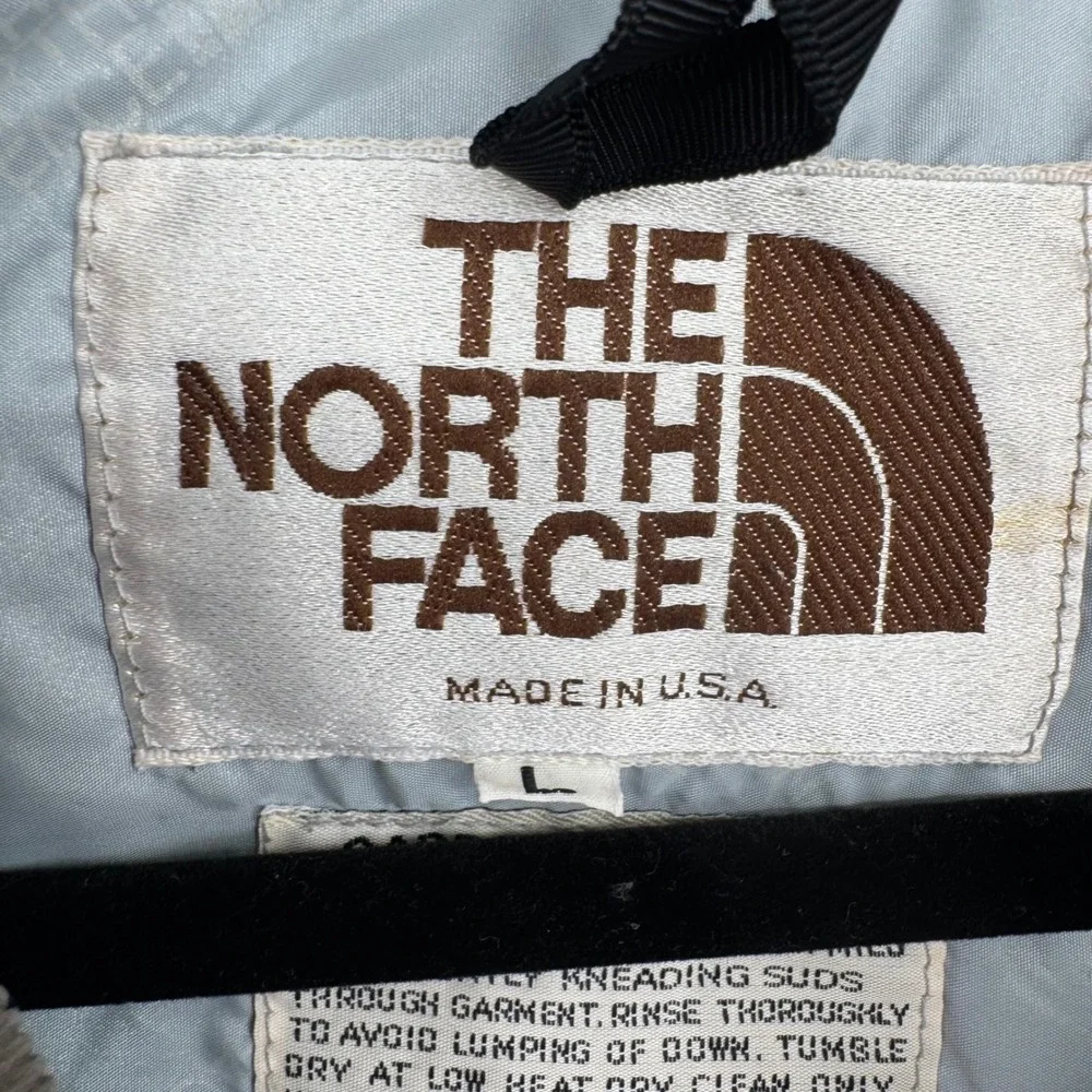VTG 70's The North Face Brown Label Red Down Puffer Parka Jacket Mens L Made USA